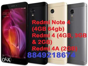 REDMI NOTE 4 (4Gb+64Gb)Redmi 4 & Redmi 4A Available In Stock