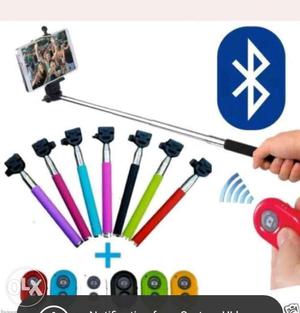 Selfie stick with Bluetooth remote control