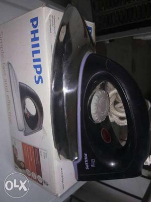 Silver And Black Philips Clothes Iron With Box
