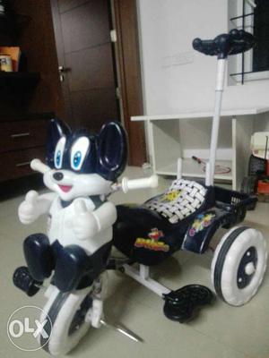 Toddler's White And Black Mouse Theme Trike