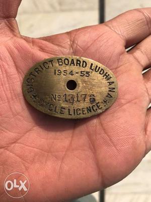 Antique Board Ludhiana Label driving license of cycle 