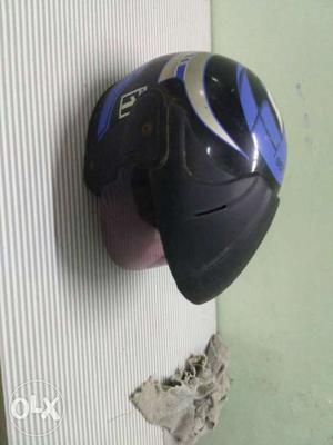 Black And Blue Open-faced Helmet