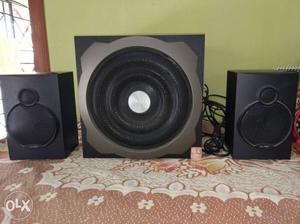 Black And Gray 2.1 Channel Home Theater Speakers
