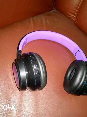 Black And Pink Bluetooth Headphones
