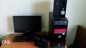 Black And Red Desktop Computer Set
