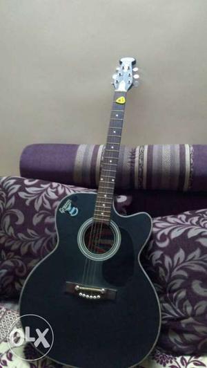 Black Wooden Cut Away Acoustic Guitar