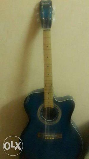 Blue And Brown Acoustic Guitar