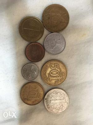 Different coins of finland -stock photo