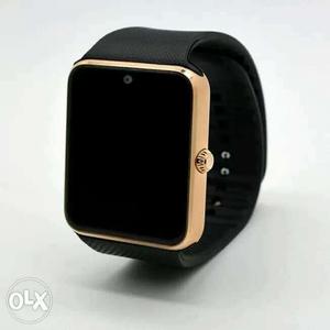 Gold Aluminum Case Apple Watch With Black Sports Band