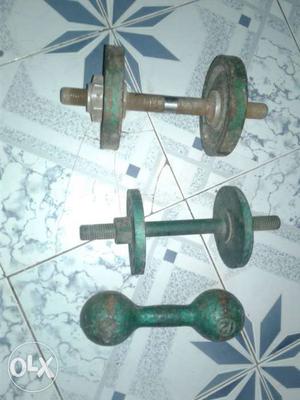 Green And Brown Dumbbells