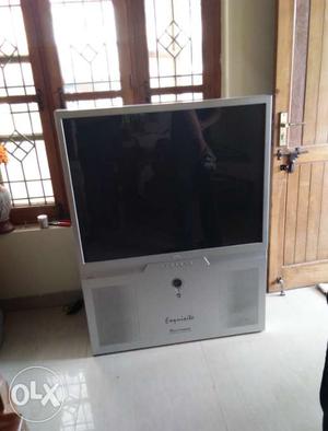 Grey widescreen 54 inch CRT TV (television) has