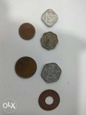 Indian Coins  paisa 2 paisa 3 paisa