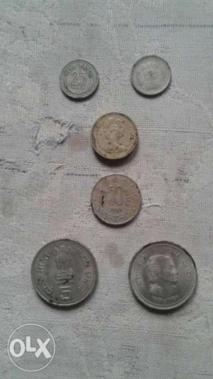 Old coins five 25 1pound