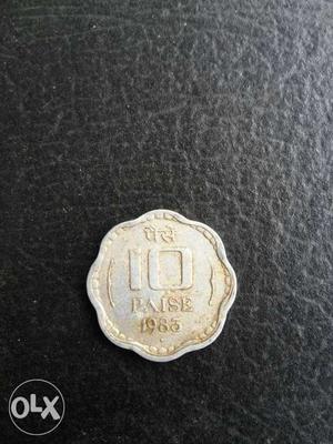 Old unique 10 paise coin 