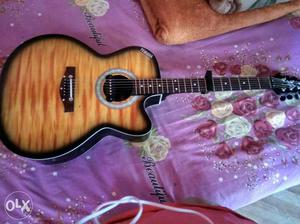 Orange And Black Les Paul Acoustic Guitar