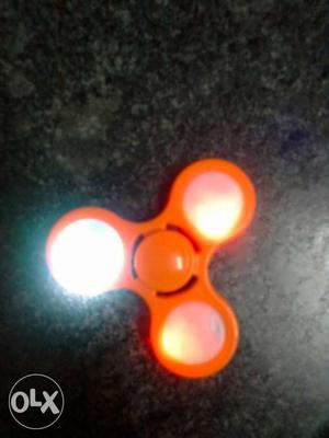 Orange Three-bladed Fidget Spinner