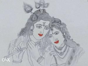 Radha And Krishna Sketch