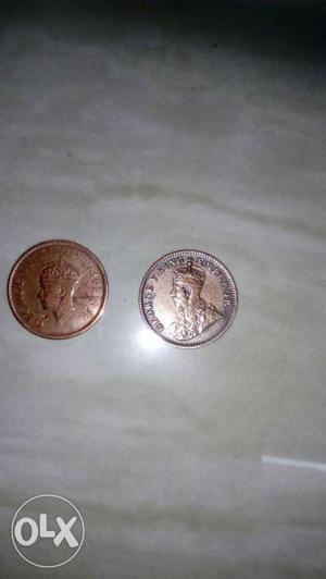 Two Copper British Indian Coins