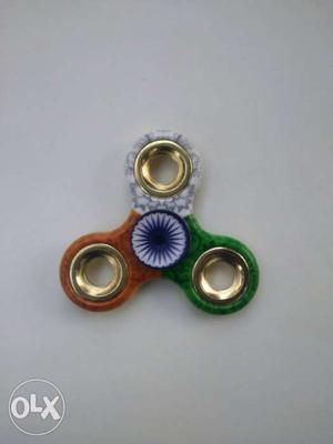 White,brown,blue, And Green Fidget Spinner