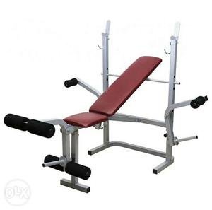 50KG rubber weight + Bench Maroon,gray,and,black Gym