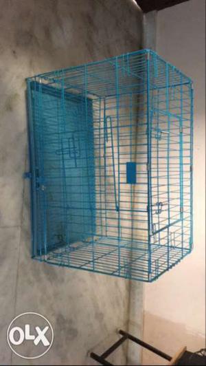 Blue Steel Collapsible Pet Cage