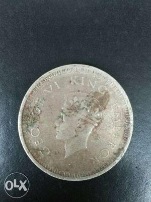 George Vi King Emperor One Rupee Indian Coin In