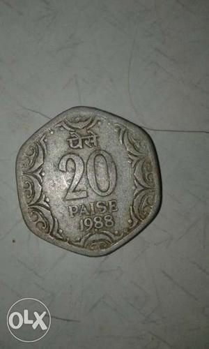 Gray 20 Paise  Coin