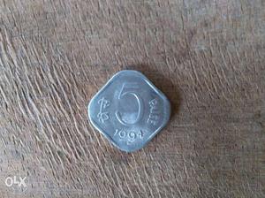 One 5 paise coin