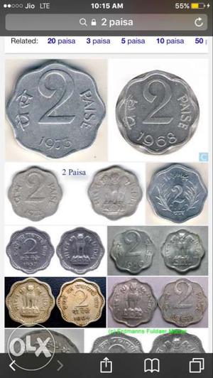 Paisa coins available at  per coin