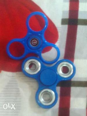 Two Blue 3-sided Fidget Spinners