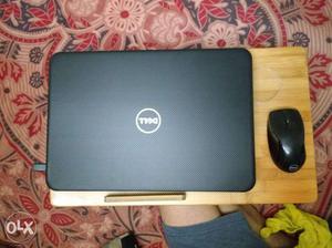 Black Dell Laptop With Wireless Mouse
