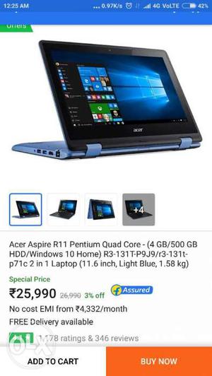 Blue Acer Aspire R11 Screenshot