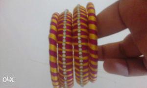 Brown And Red Tread Bangles