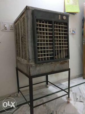 Gray And Black Air Cooler with iron stand.. Negotiable price