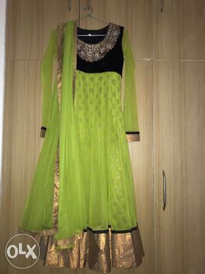 Green And Black Ethinic suit brand new