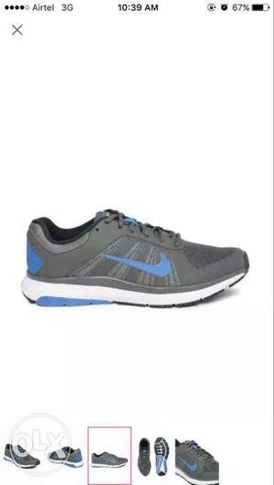Grey And Blue Nike Walking Shoe