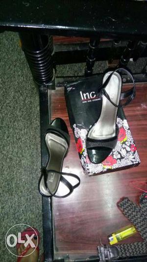 Inc. 5 black strap heels Newly bought, unused, size-38