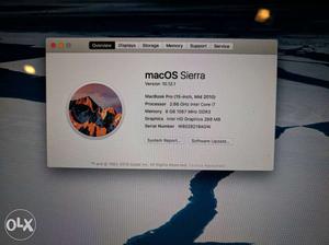 Mac book pro 15 inches with i7 processor and 8gb