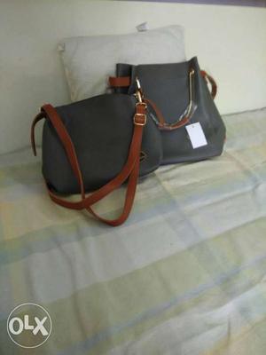 New grey leather purse, purchased for my wife,