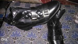 Quilted Black Leather Boots