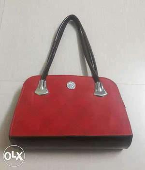 Red And Black Leather Shoulder Bag