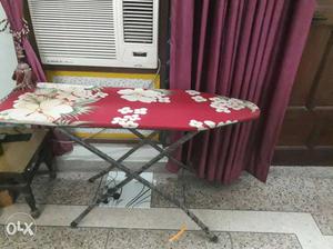 Red And White Floral Clothes Ironing Board iron table press