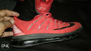 Red-and-black Nike Airmax Shoes 9
