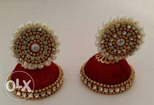 White And Red Beaded Accessories