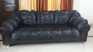 3+2 seater semi leather sofa