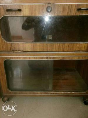 Used TV Stand with 2 Compartments, on wheels, 24"x16"x24",