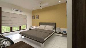 White Wooden Panel Bed
