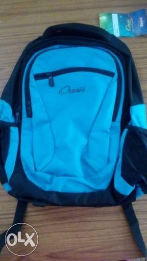 Branded Blue And Black Backpack