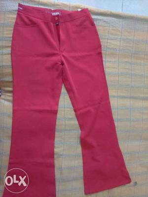 Fuchsia Boot-cut Pants
