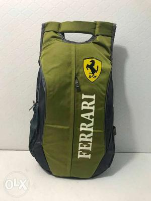 Green And Black Ferrari Backpack